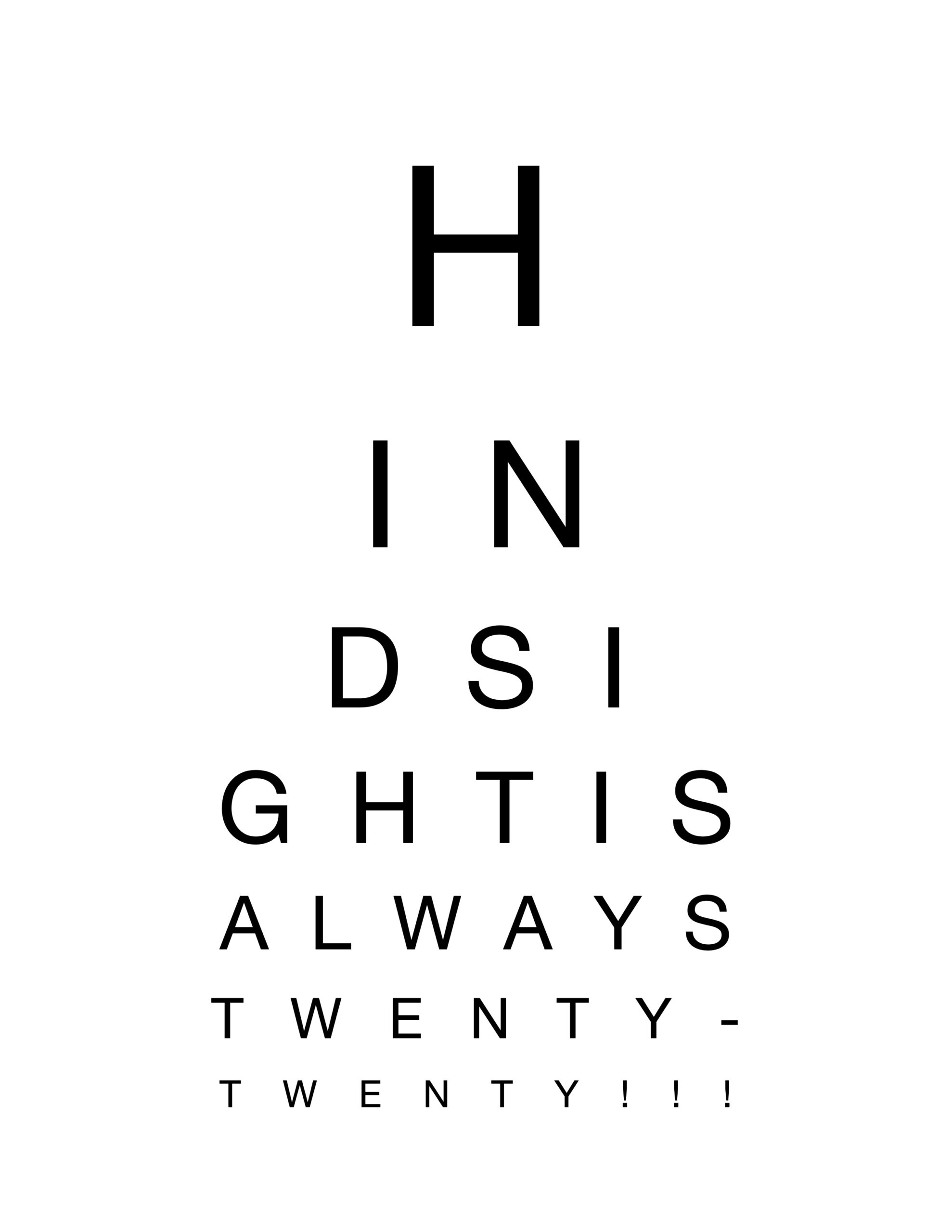 Hindsight Is Always 20/20 Eye Chart